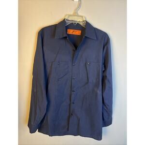 Red Kap SP14Nv6 Men’s Long Sleeve Navy Button Up Mechanic Shirt Work Shirt
